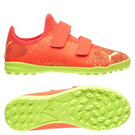 PUMA Future 4.4 Velcro Tt Fearless - Rood/groen/zwart/rood Kinderen - Turf (Tf), maat 38