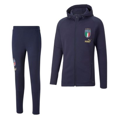 PUMA Italie Casual Trainingspak 2022-2024 Donkerblauw Goud