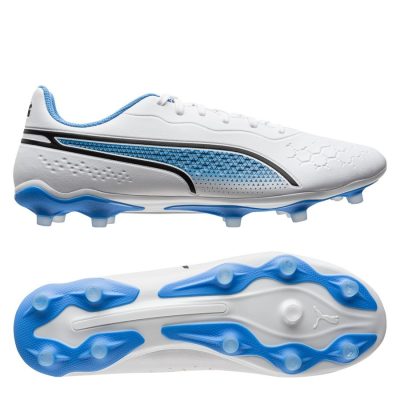 PUMA King Match Fg/ag Supercharge - Wit/zwart/blauw/oranje - Kunstgras (Ag) / Natuurgras (Fg), maat 45