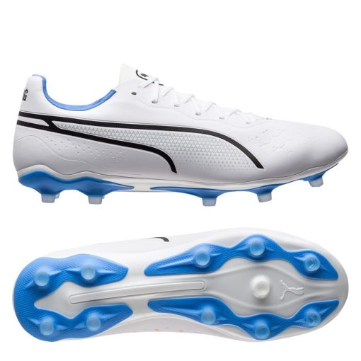 PUMA King Pro Fg/ag Supercharge - Wit/zwart/blauw/oranje - Kunstgras (Ag) / Natuurgras (Fg), maat 37