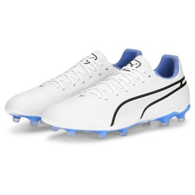 PUMA King Pro Fg/ag Supercharge - Wit/zwart/blauw/oranje Vrouw - Kunstgras (Ag) / Natuurgras (Fg), maat 39