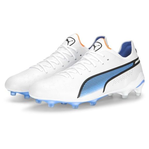 PUMA King Ultimate Fg/ag Supercharge - Wit/zwart/blauw/oranje Vrouw - Kunstgras (Ag) / Natuurgras (Fg), maat 38½