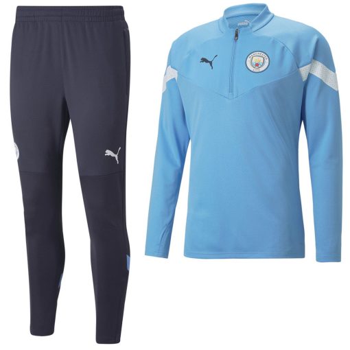 PUMA Manchester City 1/4-Zip Trainingspak 2022-2023 Blauw Donkerblauw