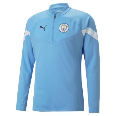 PUMA Manchester City 1/4-Zip Trainingstrui 2022-2023 Blauw Wit