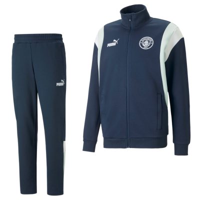 PUMA Manchester City FtblArchive Trainingspak Full-Zip 2022-2023 Donkerblauw Wit