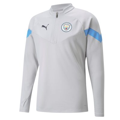 PUMA Manchester City Trainingstrui 1/4-Zip 2022-2023 Grijs Lichtblauw