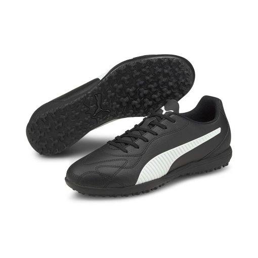 PUMA Monarch II Turf Voetbalschoenen (TF) Kids Zwart Wit