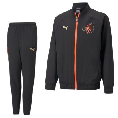 PUMA Neymar JR Diamond Trainingspak Woven Kids Zwart Oranje Goud