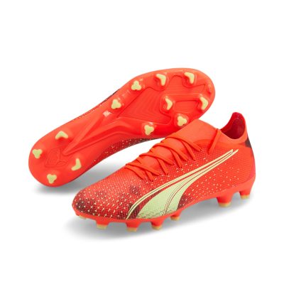 PUMA Ultra Match Gras / Kunstgras Voetbalschoenen (MG) Oranje Lichtgroen