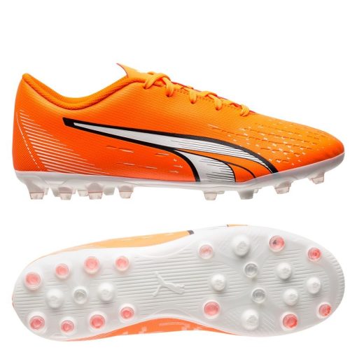 PUMA Ultra Play MG Supercharge - Oranje/Wit/Blauw Kinderen