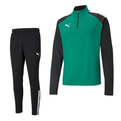 PUMA teamLIGA 1/4-Zip Trainingspak Groen Zwart