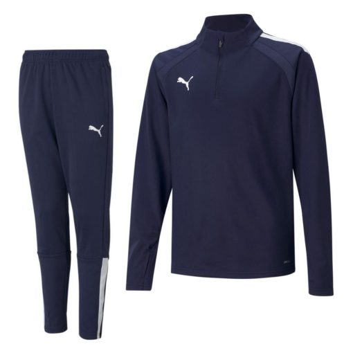 PUMA teamLIGA Trainingspak Kids Donkerblauw