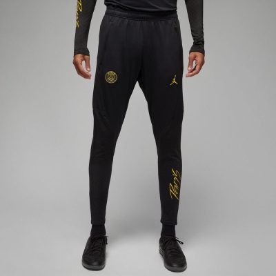 Paris Saint-germain Trainingsbroek Dri-fit Strike Jordan x Psg - Zwart/geel - Nike, maat Small