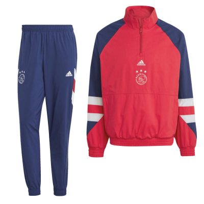 adidas Ajax Icon Trainingspak Rood Donkerblauw Wit