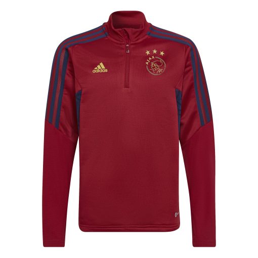 adidas Ajax Trainingstrui 2022-2023 Kids Donkerrood Donkerblauw Goud