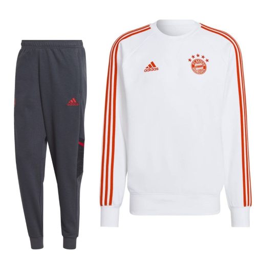 adidas Bayern Munchen Sweat Trainingspak 2022-2023 Wit Grijs