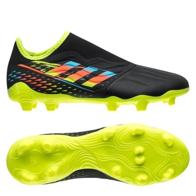 adidas Copa Sense .3 Laceless FG Al Rihla - Zwart/Turquoise/Geel