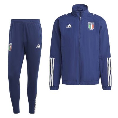 adidas Italië Presentatie Trainingspak 2023-2024 Donkerblauw