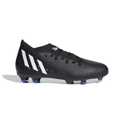 adidas Predator Edge.3 Gras Voetbalschoenen (FG) Kids Zwart Wit Rood