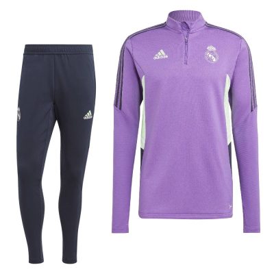 adidas Real Madrid Trainingspak 2022-2023 Paars Donkerblauw Wit