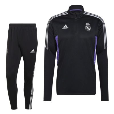 adidas Real Madrid Trainingspak 2022-2023 Zwart Paars Wit