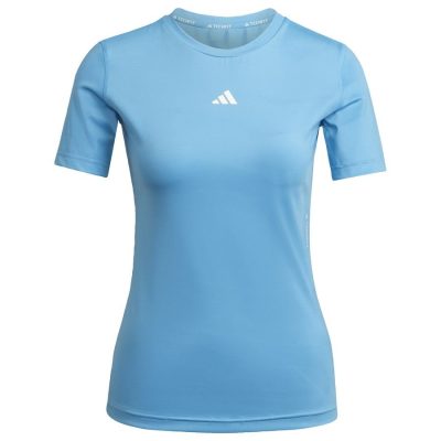 adidas Trainingsshirt Techfit - Blauw/Wit Vrouw