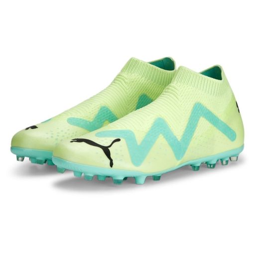 PUMA Future Match + Laceless MG Pursuit - Groen/Zwart/Turquoise - Kunstgras (AG) / Natuurgras (FG), maat 42