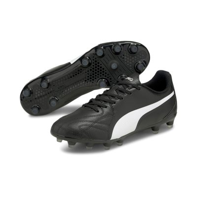 PUMA King Hero 21 Gras Voetbalschoenen (FG) Zwart Wit