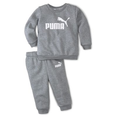 PUMA Minicats Essentials Crew Trainingspak Baby / Peuters Grijs Wit