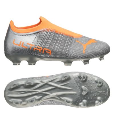 PUMA Ultra 3.4 Laceless FG/AG Instinct - Zilver/Oranje Kids