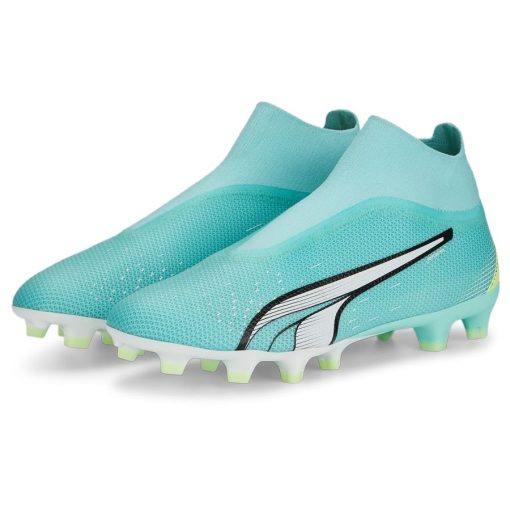 PUMA Ultra Match + Laceless FG/AG Pursuit - Turquoise/Wit/Groen - Kunstgras (AG) / Natuurgras (FG), maat 40½