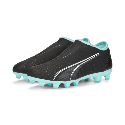 PUMA Ultra Match Veterloze Gras / Kunstgras Voetbalschoenen (MG) Kids Zwart Wit Blauw