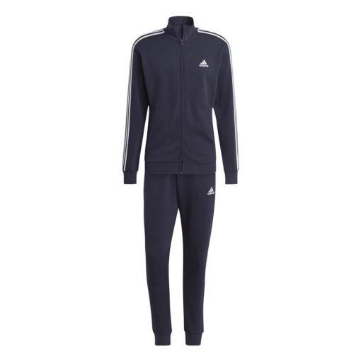 adidas Trainingspak 3-stripes French Terry - Navy/wit, maat Medium